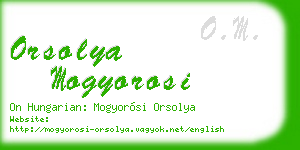 orsolya mogyorosi business card